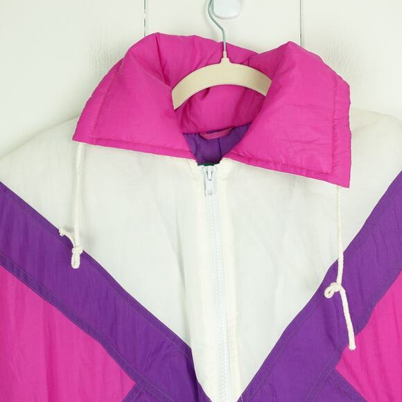 American High Snow Jacket Womens SZ M Retro 70's Colorblocked Outerwear Ski - Picture 3 of 9